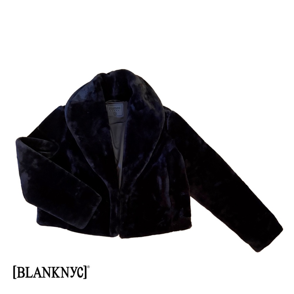 Blank NYC Black Faux Fur Jacket NWOT!